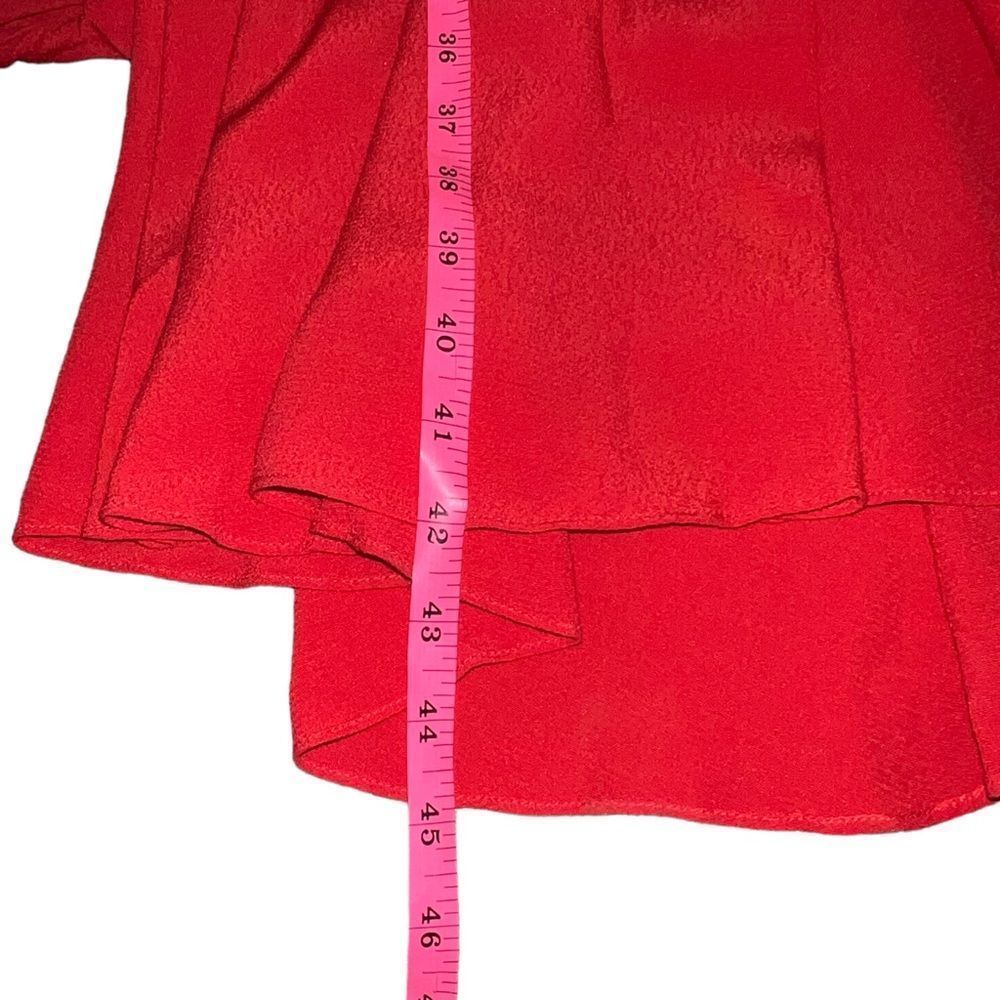 Equipment Femme Short Faun Red Twist Knot V Neck Midi Dress NWT Size 6 - Picture 12 of 15